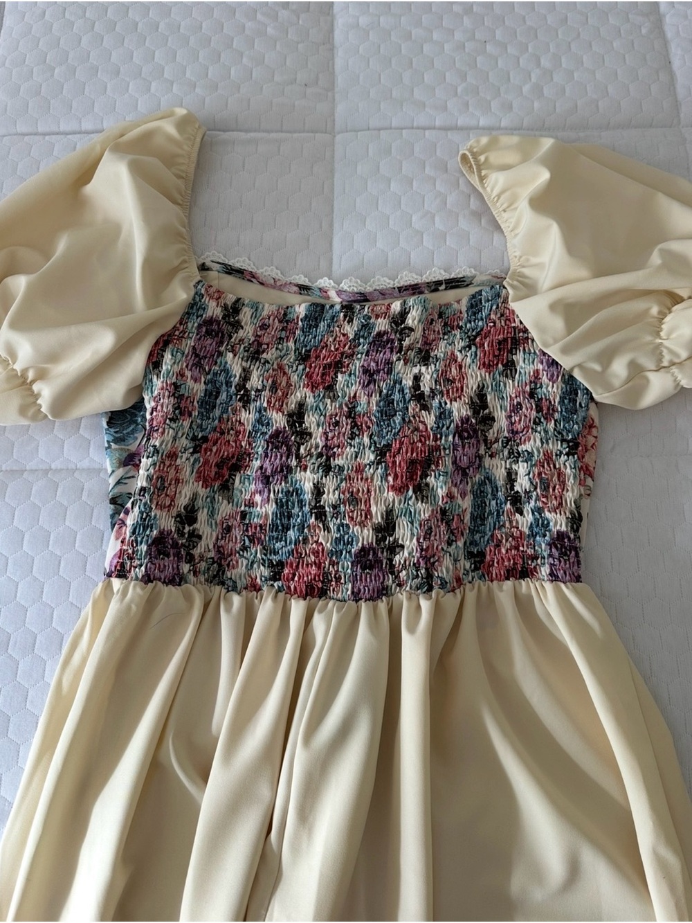 Cottagecore Floral Corset Puff Sleeve Midi Dress 2XL#prairie#coquette#plussize - Picture 5 of 8